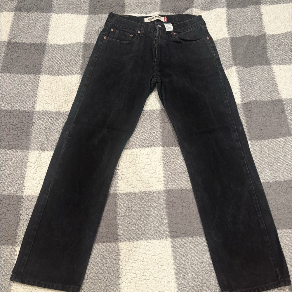 Levi's Men's Straight Jeans - Charcoal Black - Picture 1 of 4